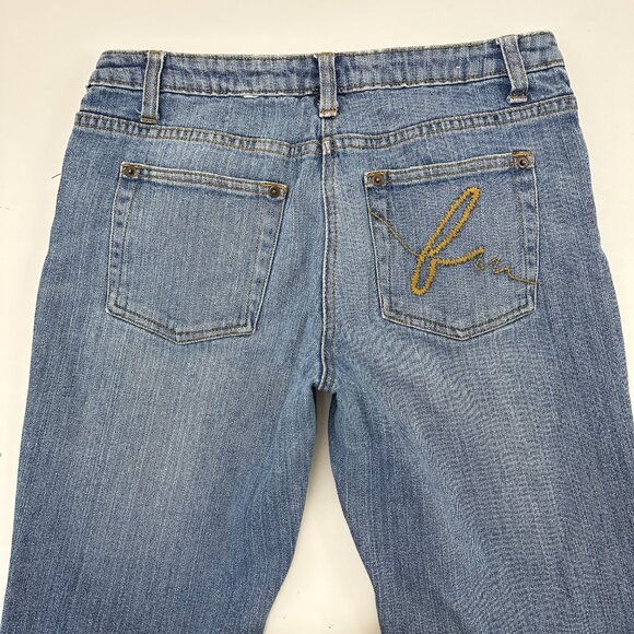 Bisou Bisou Bootcut Crop Women's size 6 Medium Wash Blue Denim Jeans - Picture 5 of 5